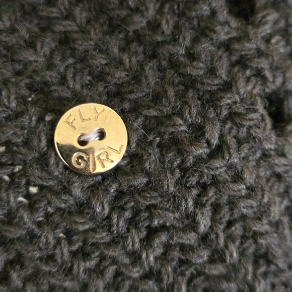 Fly Girl Italian Made Alpaca Blend Olive Green Bell Short Sleeve Sweater Size M - Picture 5 of 8